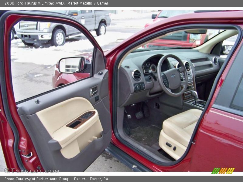 Merlot Metallic / Camel 2008 Ford Taurus X Limited AWD