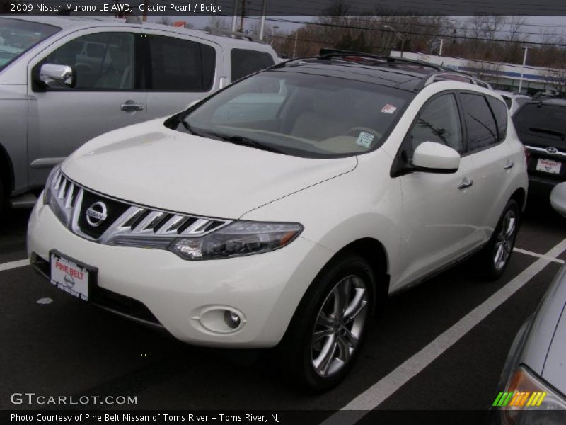 Glacier Pearl / Beige 2009 Nissan Murano LE AWD
