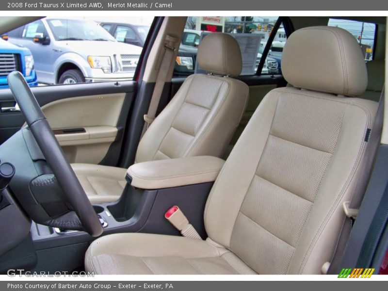 Merlot Metallic / Camel 2008 Ford Taurus X Limited AWD