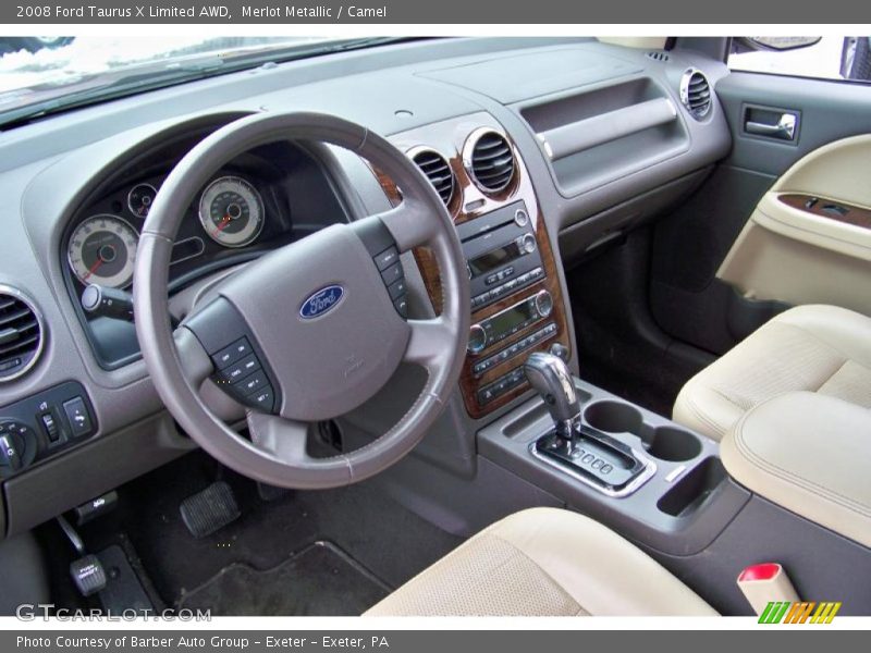 Merlot Metallic / Camel 2008 Ford Taurus X Limited AWD