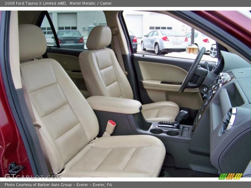 Merlot Metallic / Camel 2008 Ford Taurus X Limited AWD