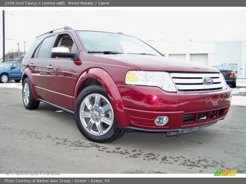 Merlot Metallic / Camel 2008 Ford Taurus X Limited AWD