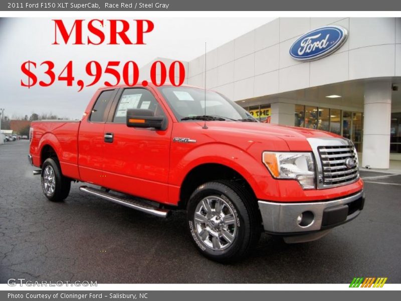 Race Red / Steel Gray 2011 Ford F150 XLT SuperCab