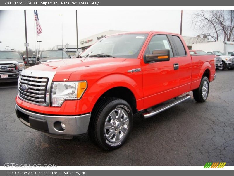 Race Red / Steel Gray 2011 Ford F150 XLT SuperCab