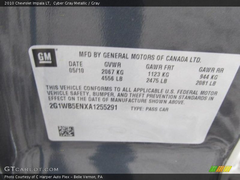 Cyber Gray Metallic / Gray 2010 Chevrolet Impala LT