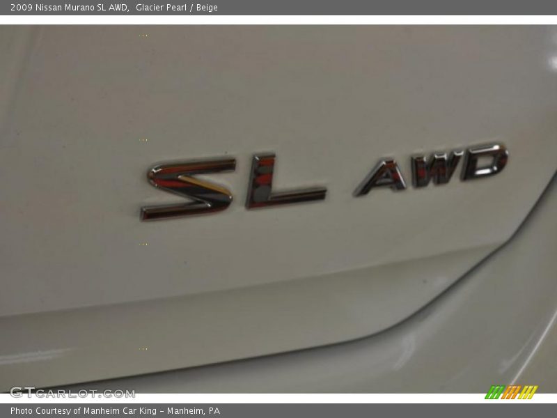 Glacier Pearl / Beige 2009 Nissan Murano SL AWD