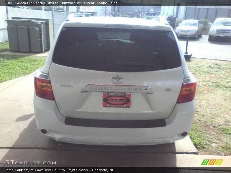 Blizzard White Pearl / Sand Beige 2008 Toyota Highlander Limited