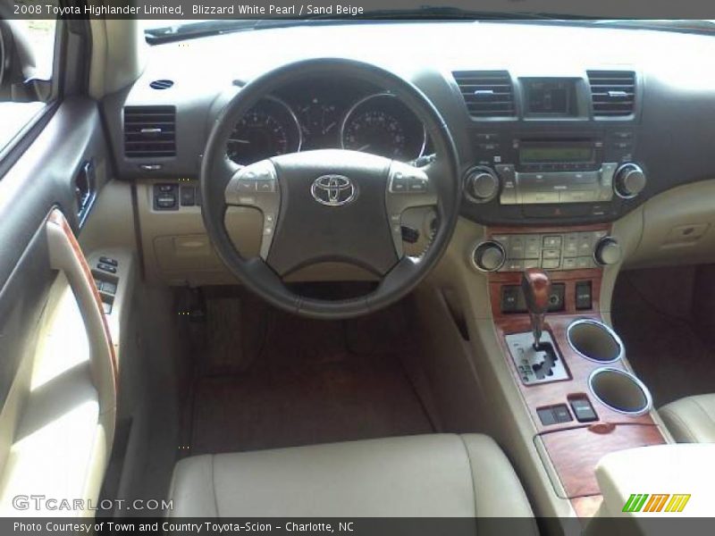 Blizzard White Pearl / Sand Beige 2008 Toyota Highlander Limited