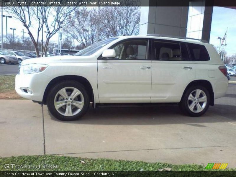 Blizzard White Pearl / Sand Beige 2008 Toyota Highlander Limited