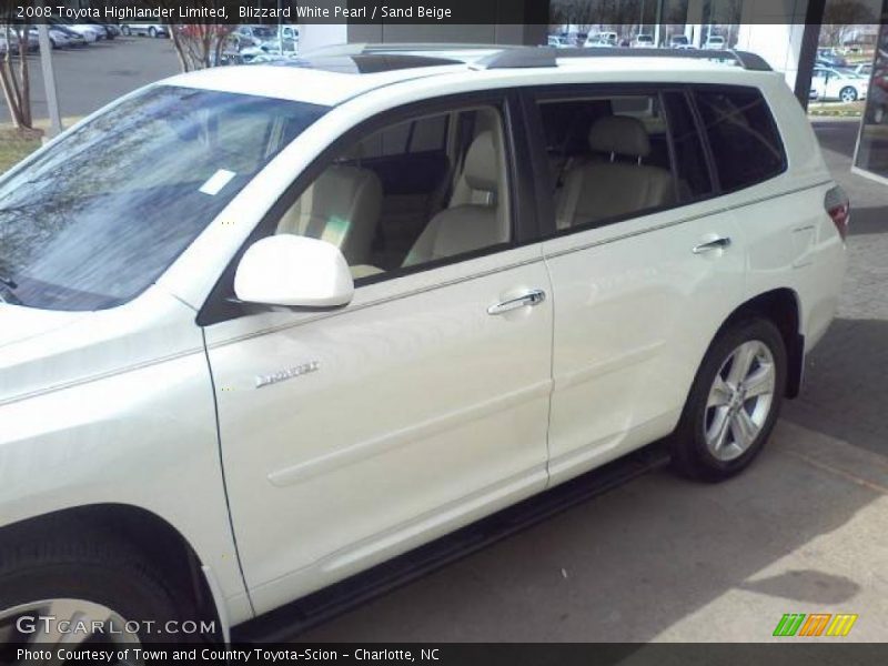 Blizzard White Pearl / Sand Beige 2008 Toyota Highlander Limited