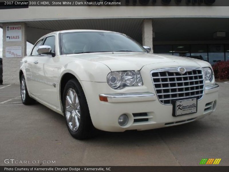 Stone White / Dark Khaki/Light Graystone 2007 Chrysler 300 C HEMI