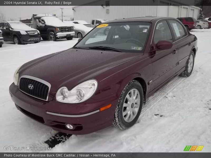 Ruby Red / Beige 2004 Hyundai Sonata LX
