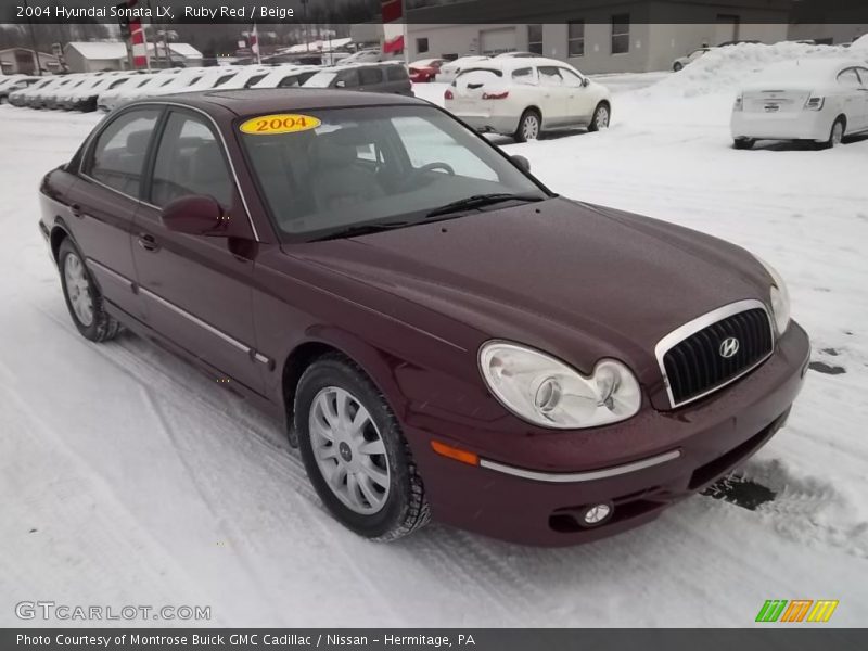 Ruby Red / Beige 2004 Hyundai Sonata LX