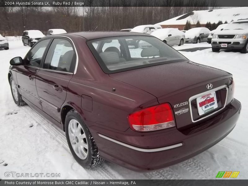 Ruby Red / Beige 2004 Hyundai Sonata LX
