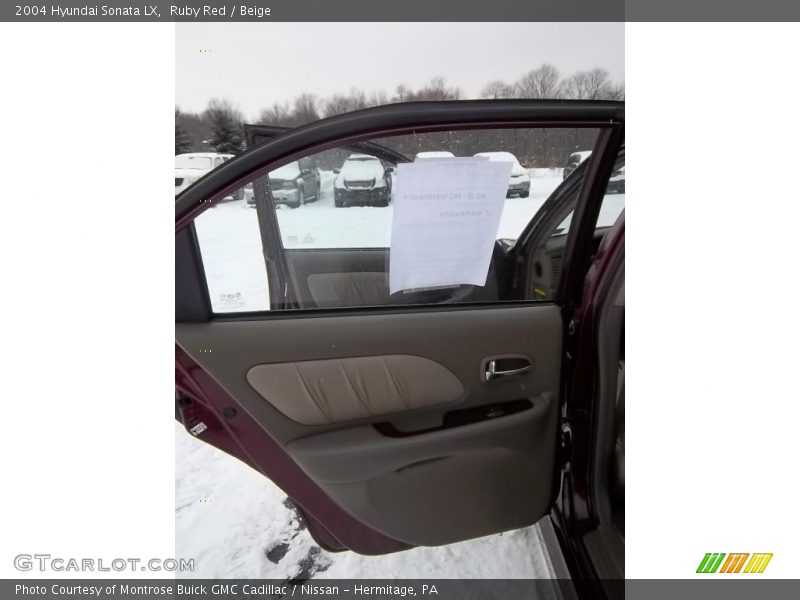 Ruby Red / Beige 2004 Hyundai Sonata LX