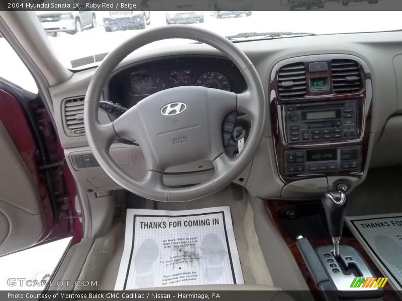 Ruby Red / Beige 2004 Hyundai Sonata LX