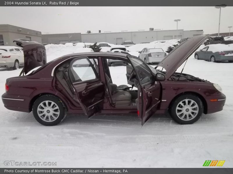 Ruby Red / Beige 2004 Hyundai Sonata LX