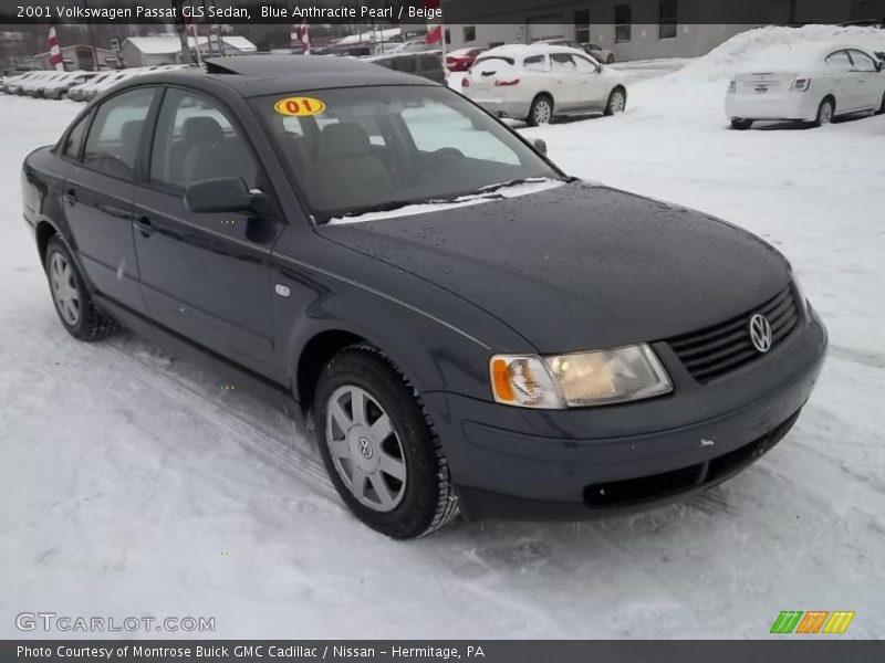Blue Anthracite Pearl / Beige 2001 Volkswagen Passat GLS Sedan