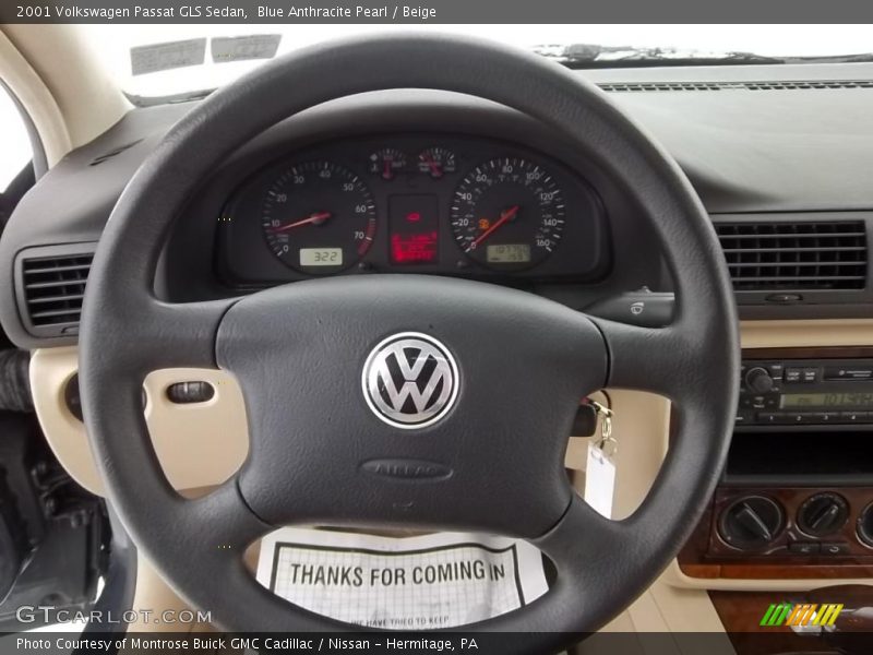 Blue Anthracite Pearl / Beige 2001 Volkswagen Passat GLS Sedan