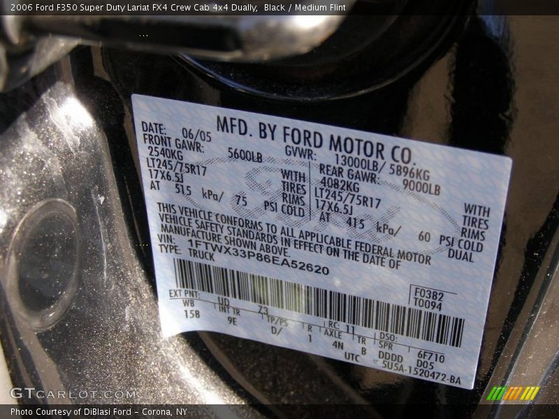 Black / Medium Flint 2006 Ford F350 Super Duty Lariat FX4 Crew Cab 4x4 Dually