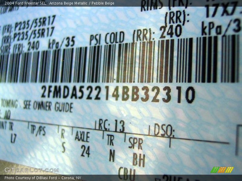 Arizona Beige Metallic / Pebble Beige 2004 Ford Freestar SEL