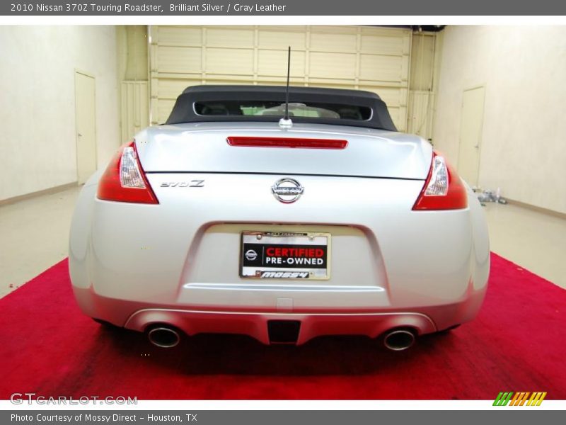 Brilliant Silver / Gray Leather 2010 Nissan 370Z Touring Roadster
