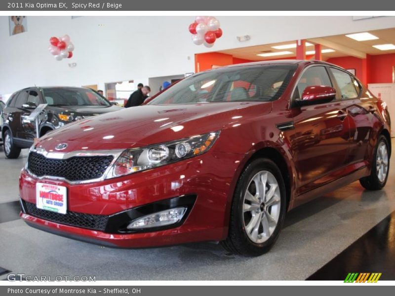 Spicy Red / Beige 2011 Kia Optima EX