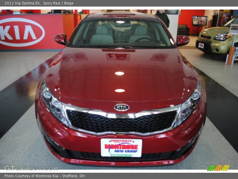 Spicy Red / Beige 2011 Kia Optima EX