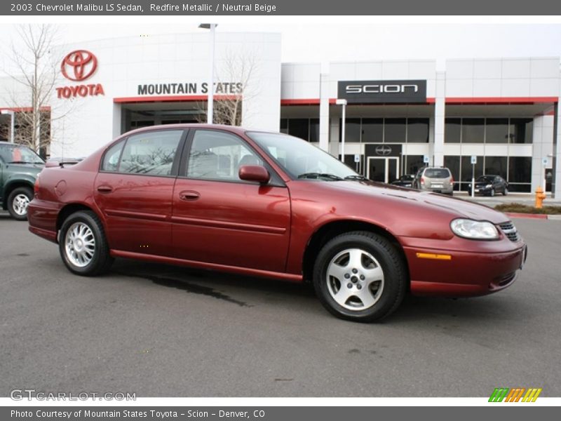 Redfire Metallic / Neutral Beige 2003 Chevrolet Malibu LS Sedan