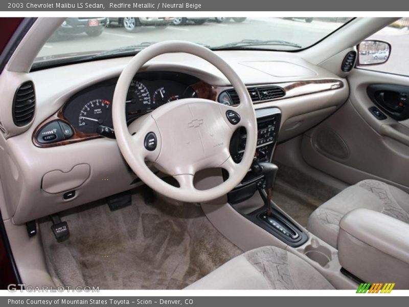 Redfire Metallic / Neutral Beige 2003 Chevrolet Malibu LS Sedan