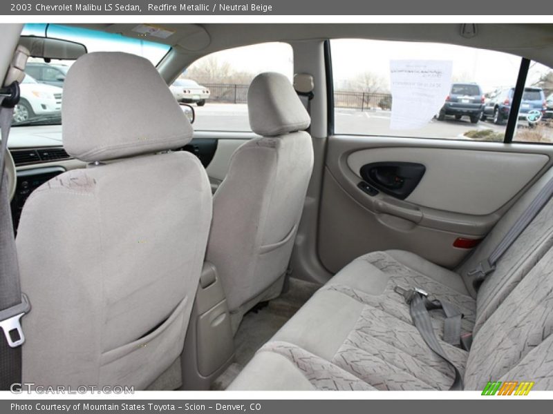 Redfire Metallic / Neutral Beige 2003 Chevrolet Malibu LS Sedan
