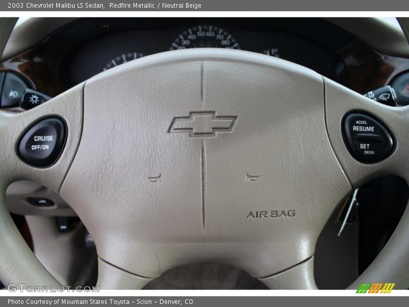 Redfire Metallic / Neutral Beige 2003 Chevrolet Malibu LS Sedan