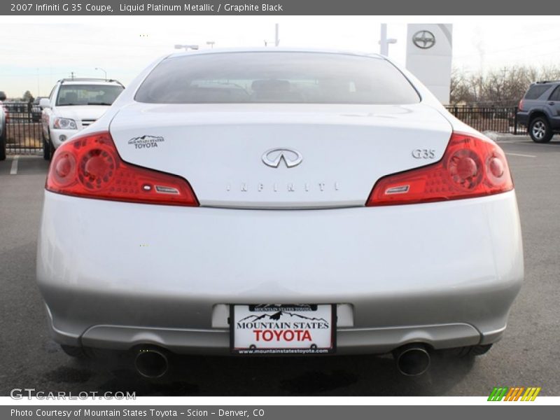 Liquid Platinum Metallic / Graphite Black 2007 Infiniti G 35 Coupe