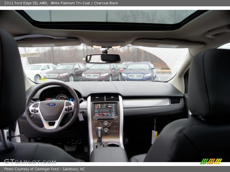 White Platinum Tri-Coat / Charcoal Black 2011 Ford Edge SEL AWD
