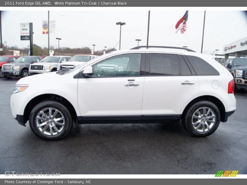 White Platinum Tri-Coat / Charcoal Black 2011 Ford Edge SEL AWD