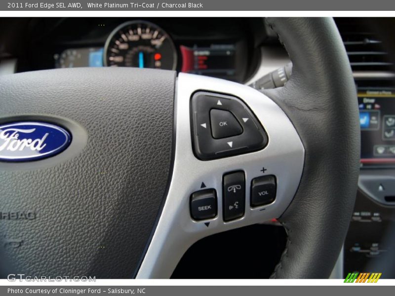 White Platinum Tri-Coat / Charcoal Black 2011 Ford Edge SEL AWD