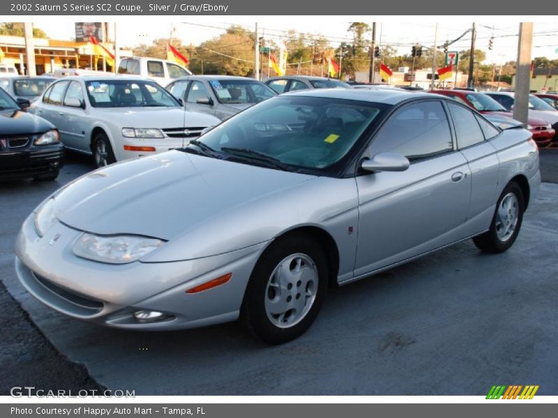 Silver / Gray/Ebony 2002 Saturn S Series SC2 Coupe