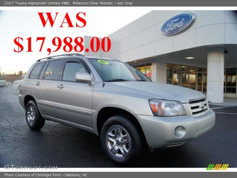 Millenium Silver Metallic / Ash Gray 2007 Toyota Highlander Limited 4WD