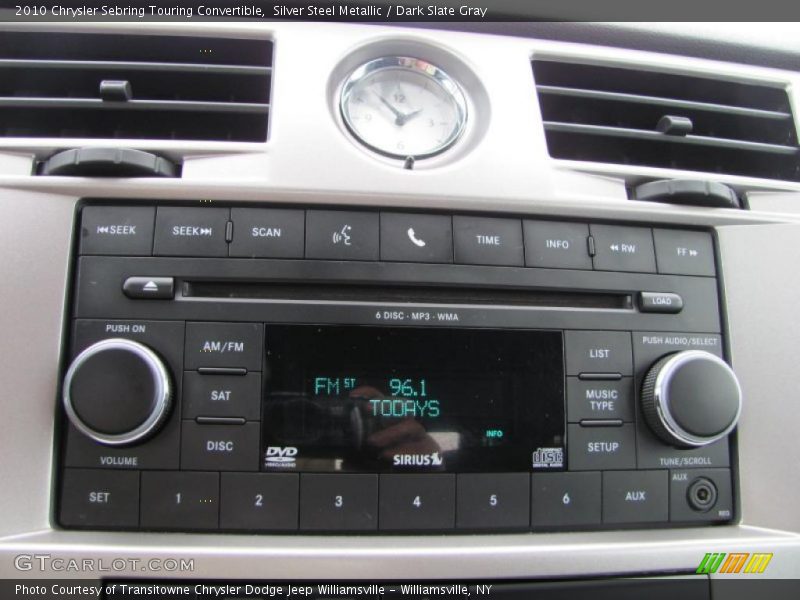 Silver Steel Metallic / Dark Slate Gray 2010 Chrysler Sebring Touring Convertible