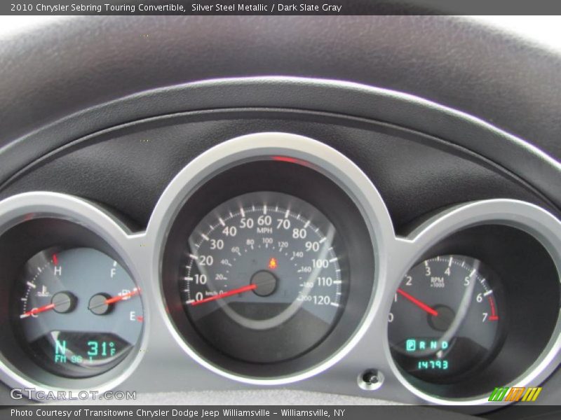 Silver Steel Metallic / Dark Slate Gray 2010 Chrysler Sebring Touring Convertible