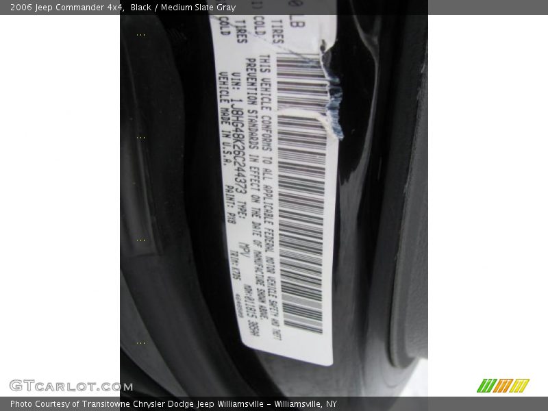 Black / Medium Slate Gray 2006 Jeep Commander 4x4