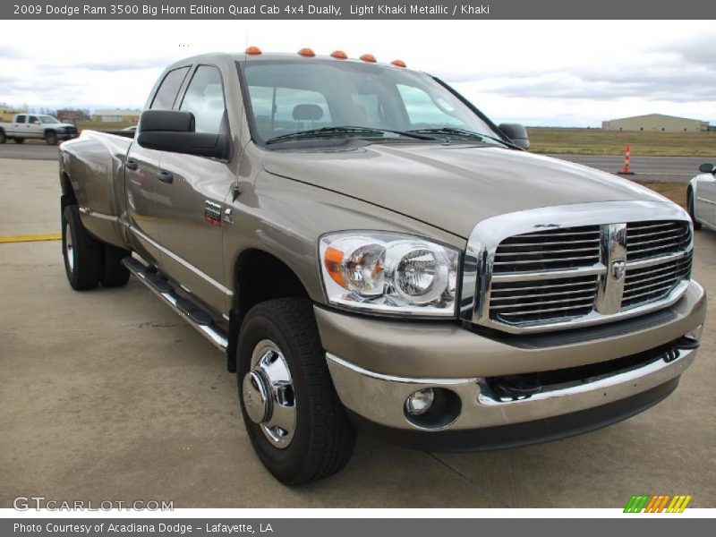 Front 3/4 View of 2009 Ram 3500 Big Horn Edition Quad Cab 4x4 Dually