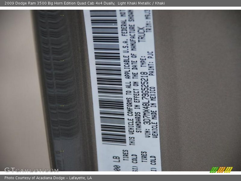 Light Khaki Metallic / Khaki 2009 Dodge Ram 3500 Big Horn Edition Quad Cab 4x4 Dually