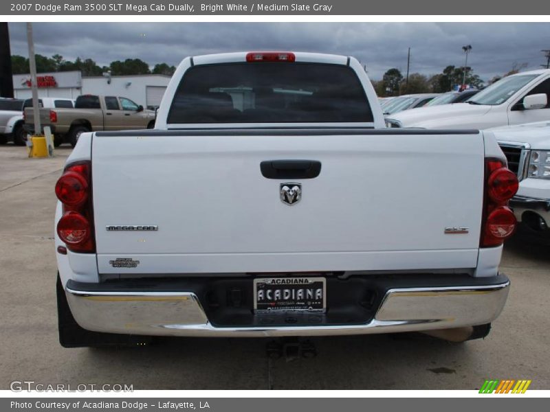 Bright White / Medium Slate Gray 2007 Dodge Ram 3500 SLT Mega Cab Dually