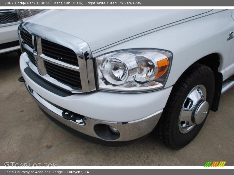 Bright White / Medium Slate Gray 2007 Dodge Ram 3500 SLT Mega Cab Dually