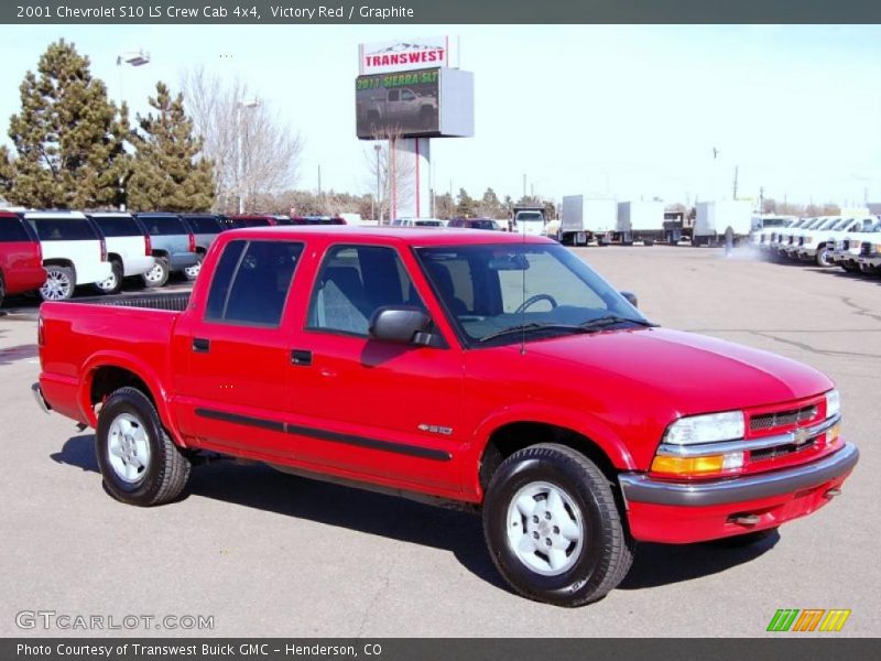 Victory Red / Graphite 2001 Chevrolet S10 LS Crew Cab 4x4