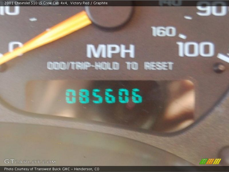 Victory Red / Graphite 2001 Chevrolet S10 LS Crew Cab 4x4