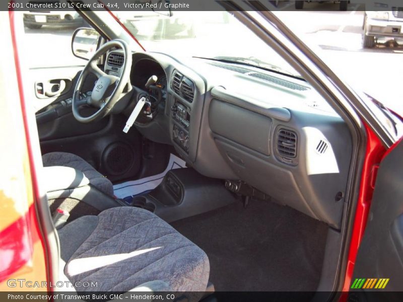 Victory Red / Graphite 2001 Chevrolet S10 LS Crew Cab 4x4