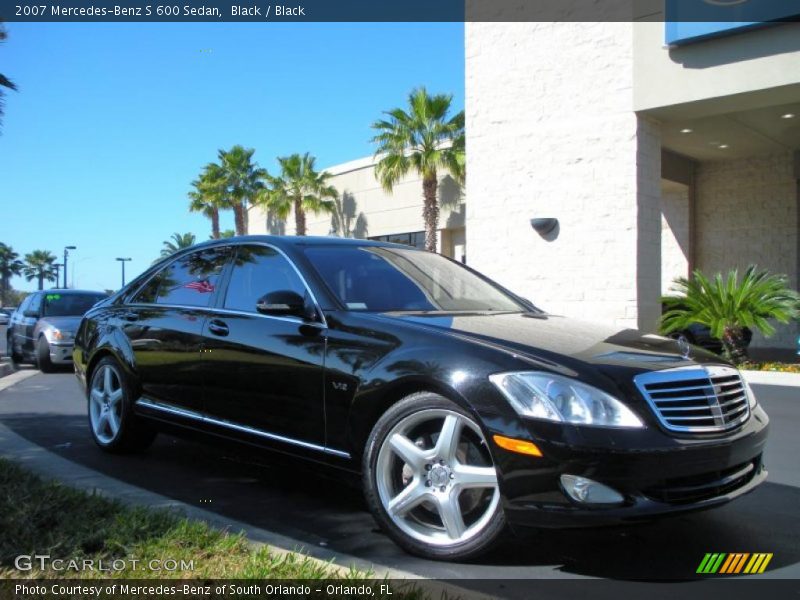 Black / Black 2007 Mercedes-Benz S 600 Sedan