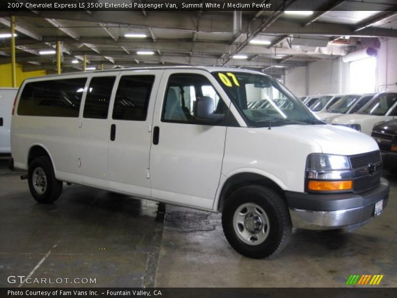Summit White / Medium Pewter 2007 Chevrolet Express LS 3500 Extended Passenger Van